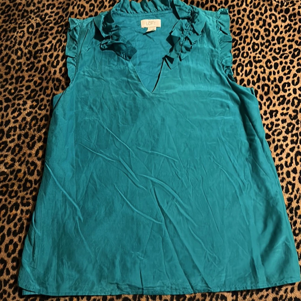 Anne Taylor LOFT Small teal sleeveless Top